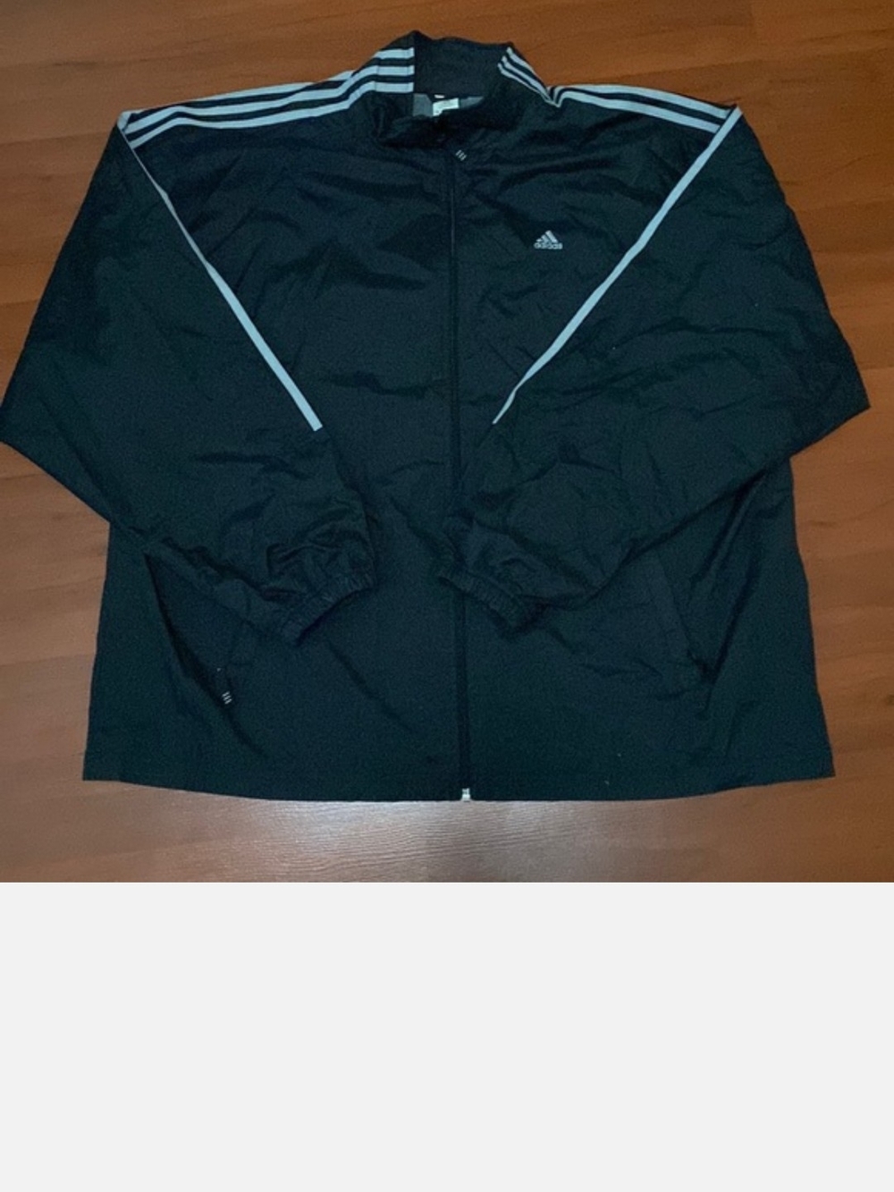 adidas Black Windbreaker Jacket with Grey Stripes
